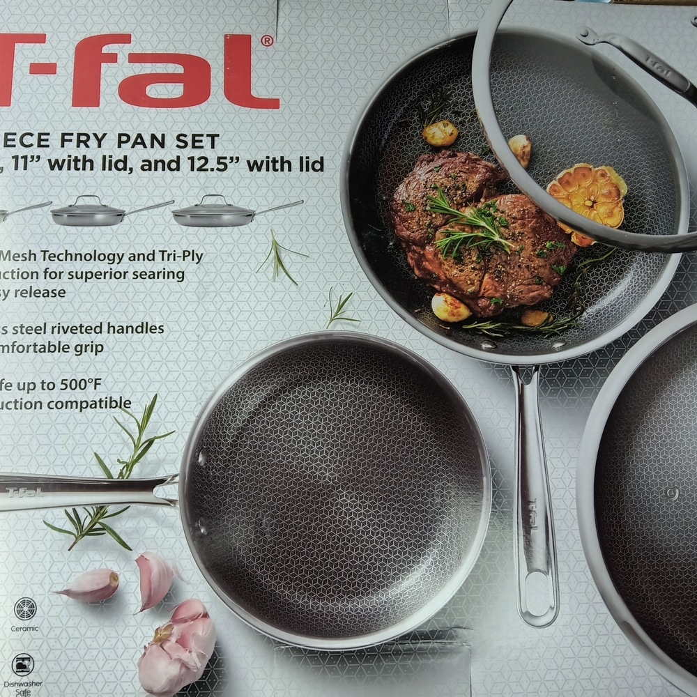 Bundle Deal  T-fal 5-Piece Fry Pan Set with Lids and Induction Cooktop Unit